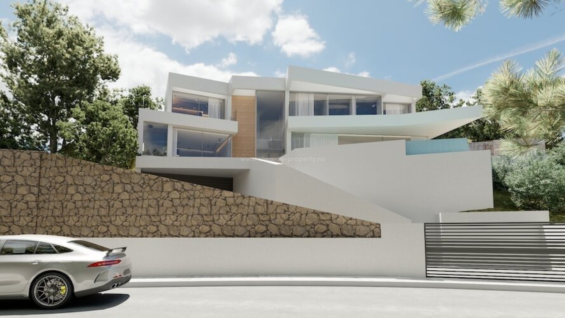 100% private luxury villa in Altea Hills w/panoramic sea view, 3 floors 3 bedrooms, 3 bathrooms + guest toilet, landscaped with bbq, garage for two cars