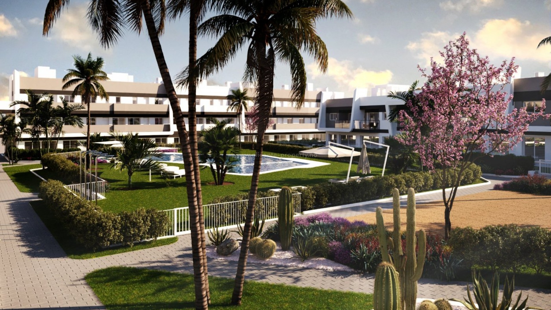 120 new apartments in Gran Alacant, Santa Pola, 2/3 bedrooms, 2 bathrooms, beautiful views of the common areas, the natural environment or the sea, and the pool and private garden