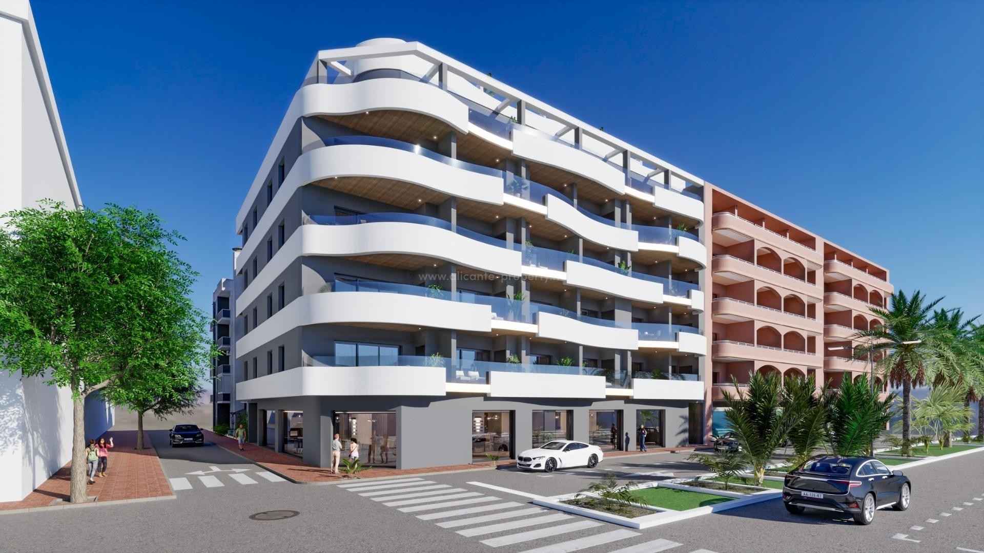 34 different exclusive stylish apartments in the center of Torrevieja, penthouses with fantastic panoramic views