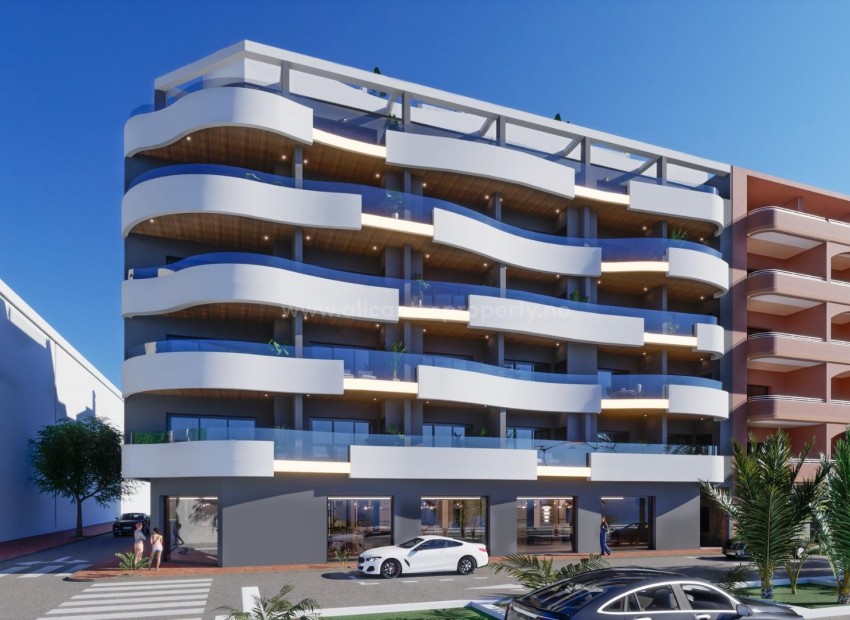 34 different exclusive stylish apartments in the center of Torrevieja, penthouses with fantastic panoramic views