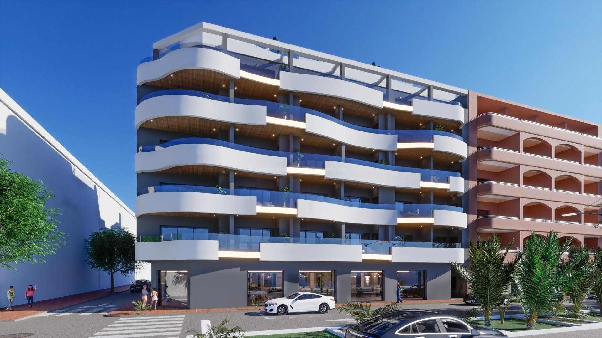 34 different exclusive stylish apartments in the center of Torrevieja, penthouses with fantastic panoramic views