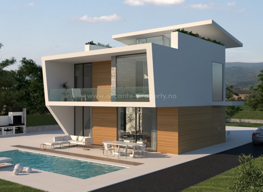 Bespoke villas/houses 250m from the beach in Campoamor in Dehesa (Orihuela), 2 to 5 bedrooms. and pool are adapted to the customers wishes. Private garden.