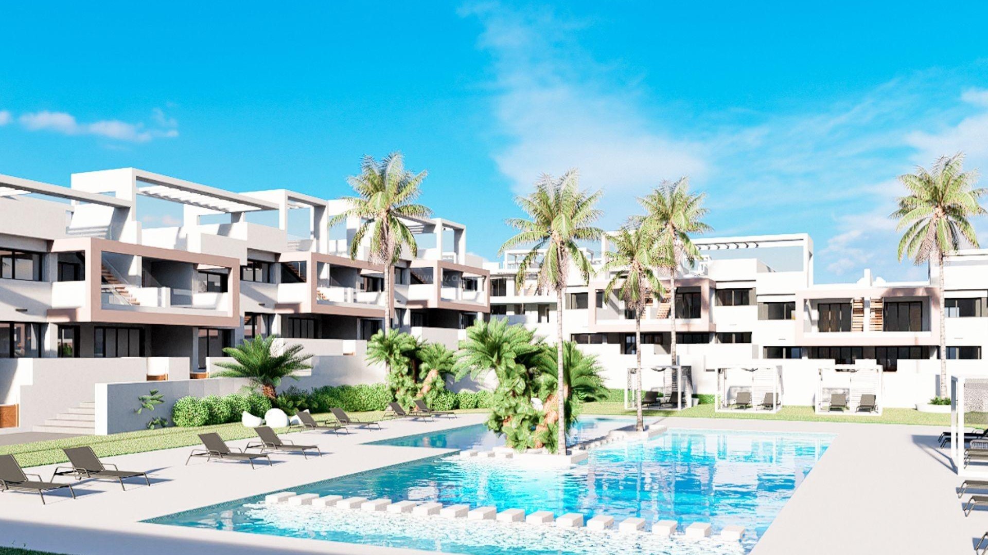 Boligkompleks i Finestrat, Alicante-provinsen, 2/3 soverom, 2bad, noen leiligheter med fantastisk utsikt og noen med basseng, Finnes fellesområder