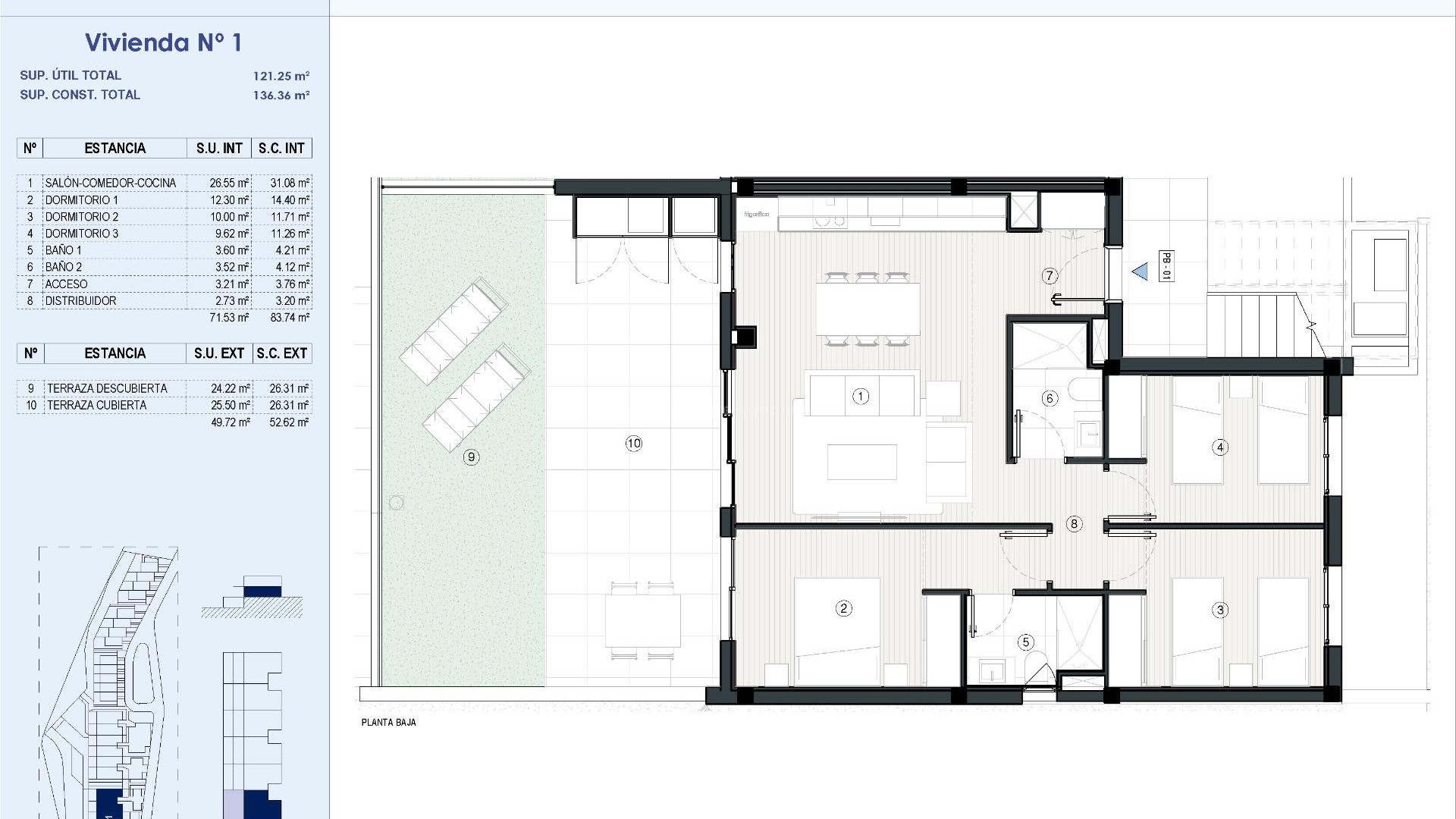 Boligkompleks m/leiligheter/toppleiligheter og rekkehus i Balcon de Finestrat med 2 og 3 soverom, 2 bad. Felles basseng og solarium