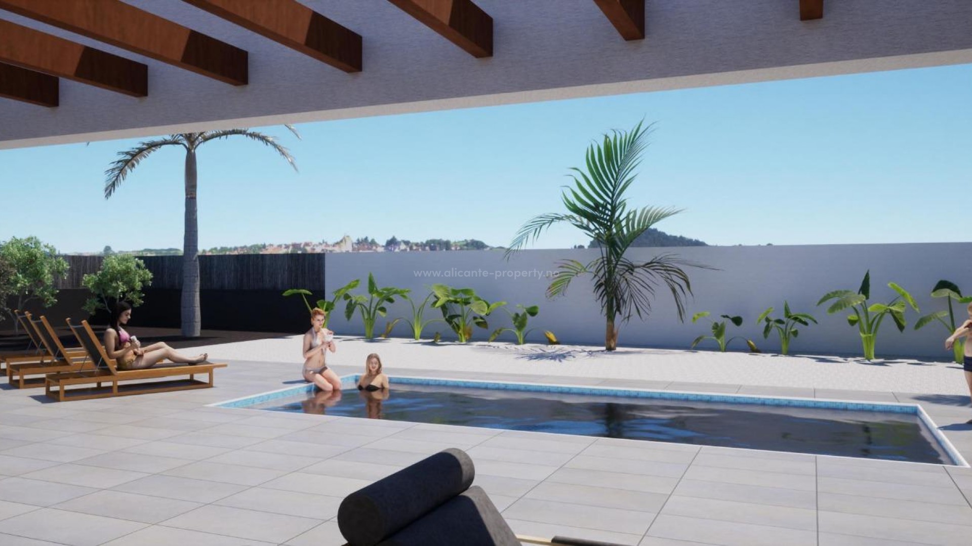 Brand new houses/villas in Alfaz del Pi, 3 bedrooms, 2 bathrooms, a very large living room plus dining room and American kitchen, large patio with pool