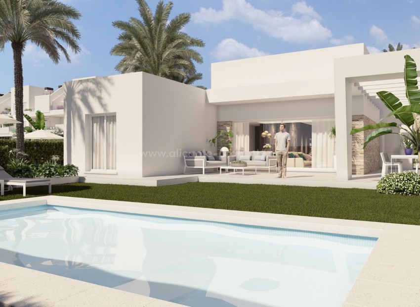 Brand new impressive villas/houses in La Finca Golf, 3 bedrooms and 2 bathrooms, garden with private swimming pool, outdoor area on large terrace