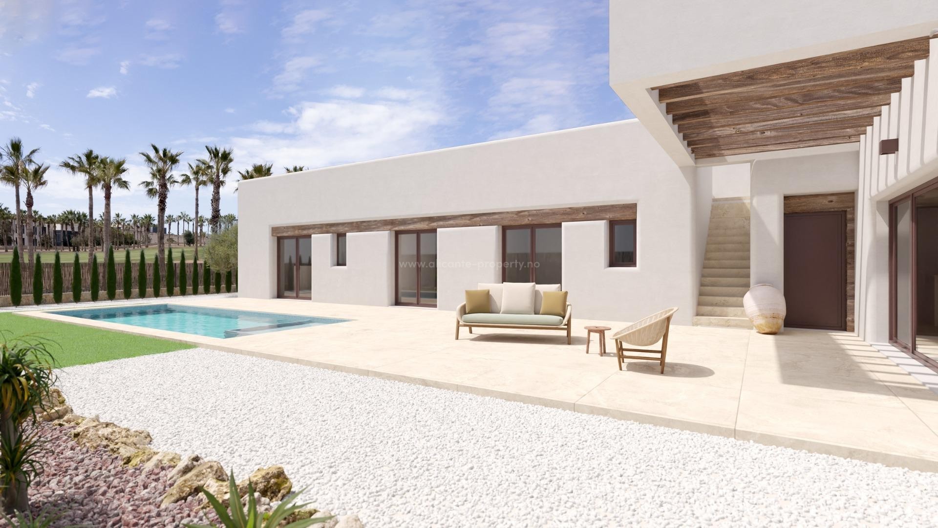 Brand new luxury villas/houses in La Finca Golf, 3 bedrooms, 2 bathrooms, private pool and large outdoor area, indoor parking