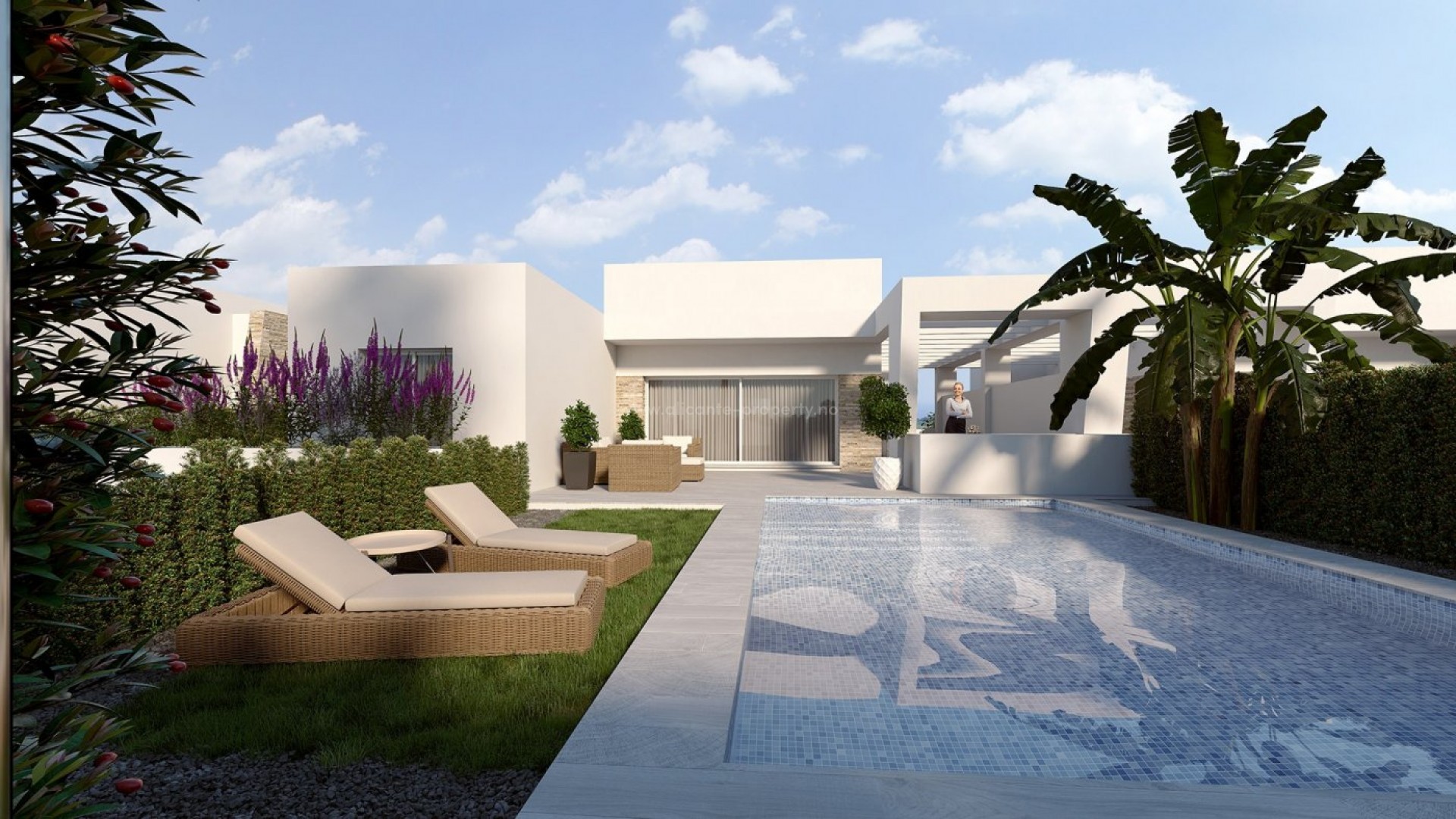 Brand new residential complex in La Finca Golf, Algorfa, 3 bedrooms, 2 bathrooms, open kitchen with living room, garden with private pool, terrace and parking