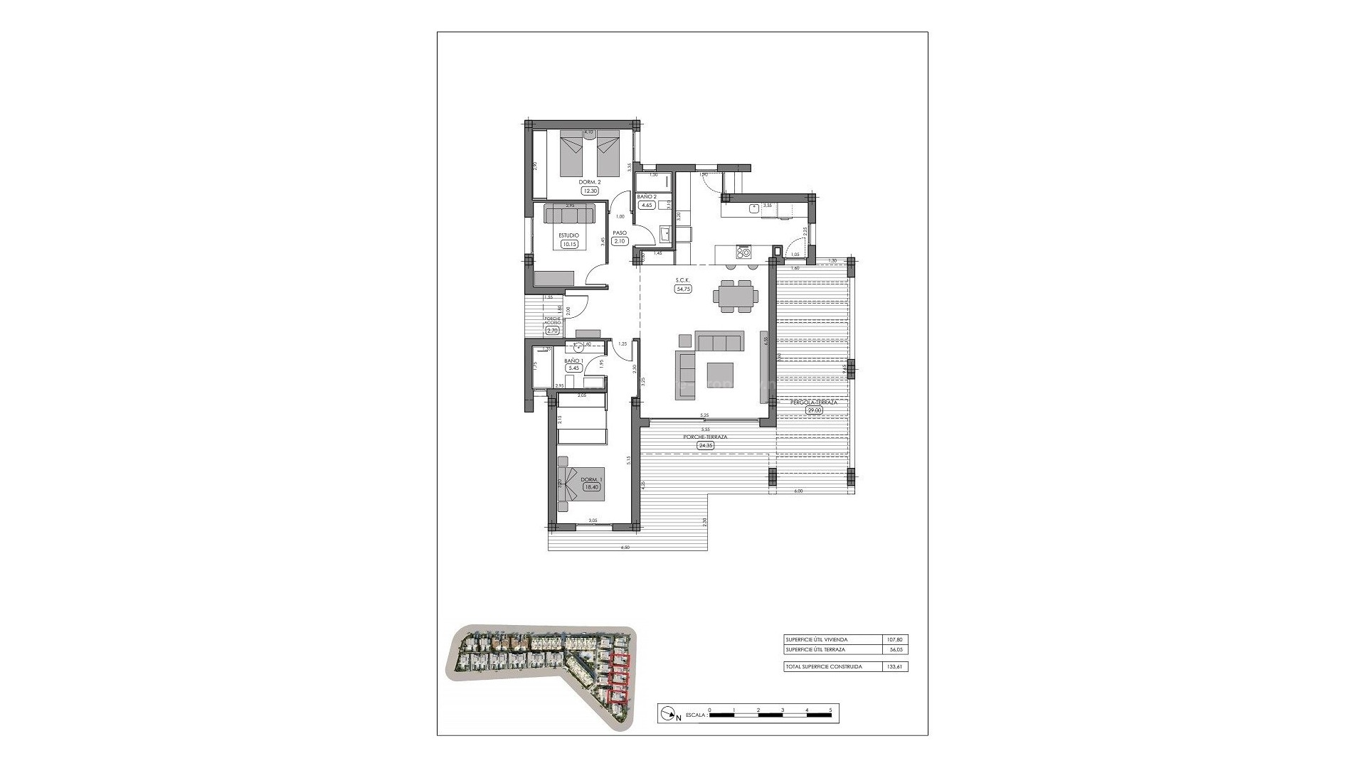 Brand new residential complex in La Finca Golf, Algorfa, 3 bedrooms, 2 bathrooms, open kitchen with living room, garden with private pool, terrace and parking