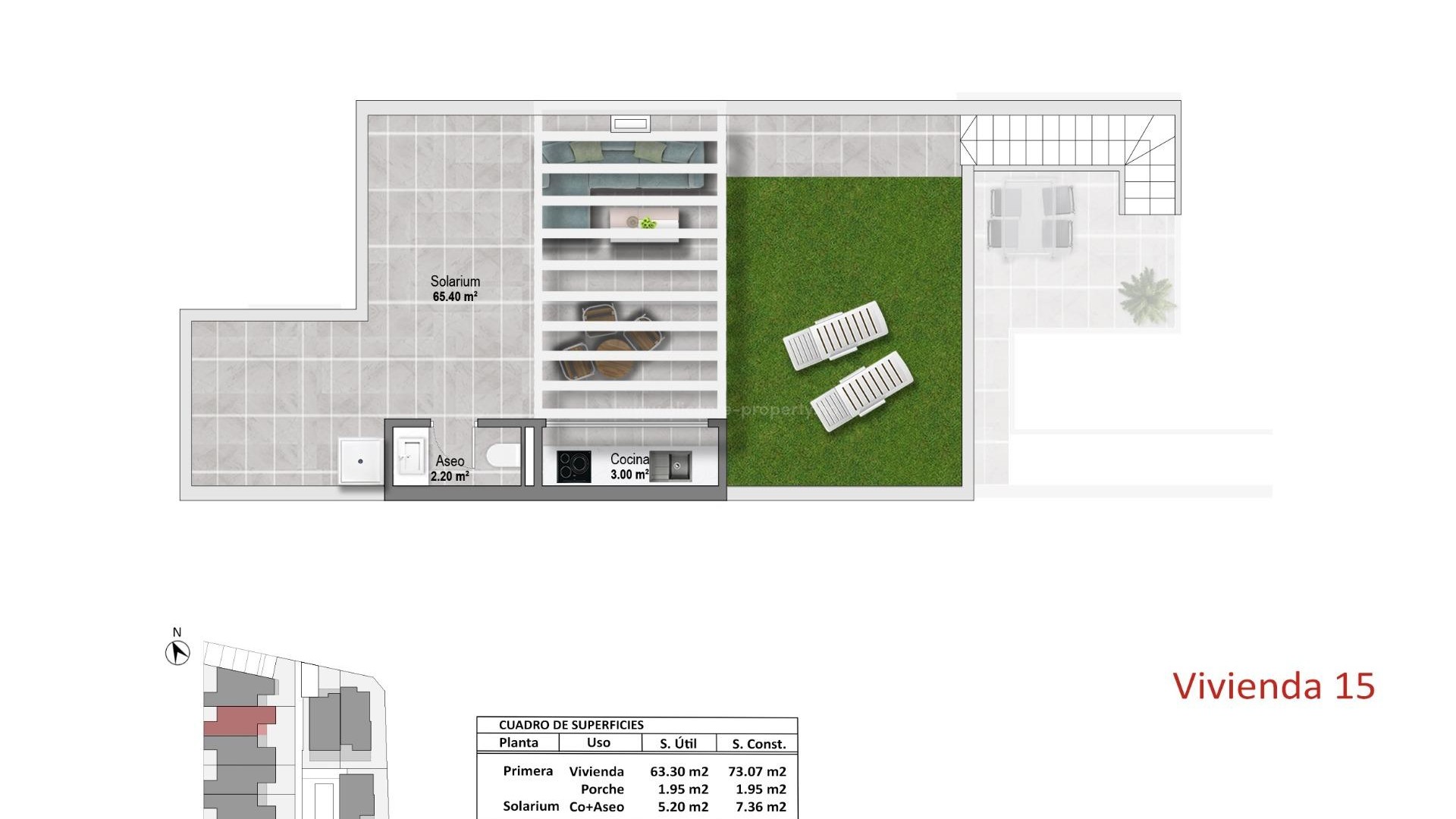 Bungalow en pueblo