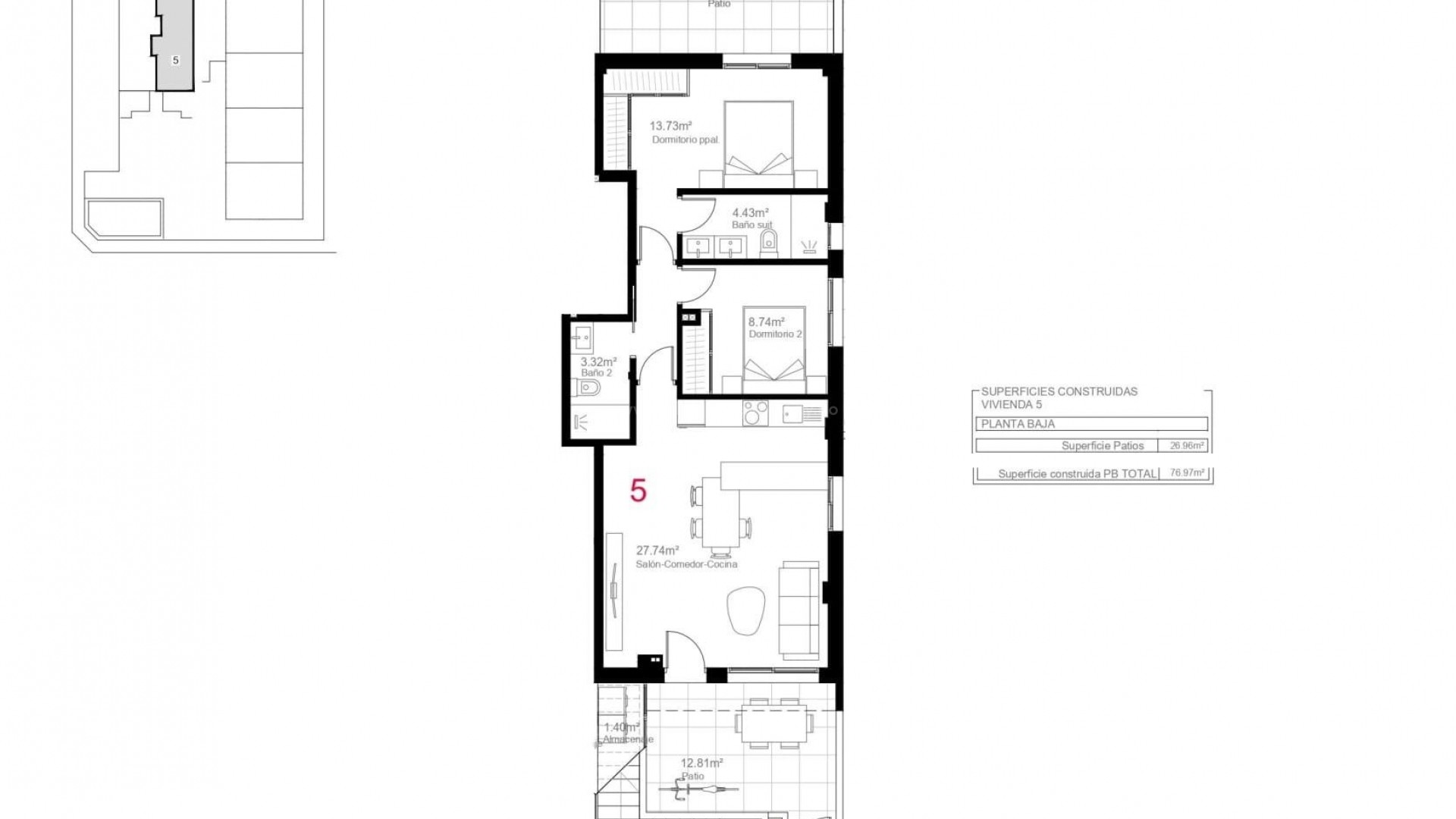 Bungalow i Pilar de la Horadada