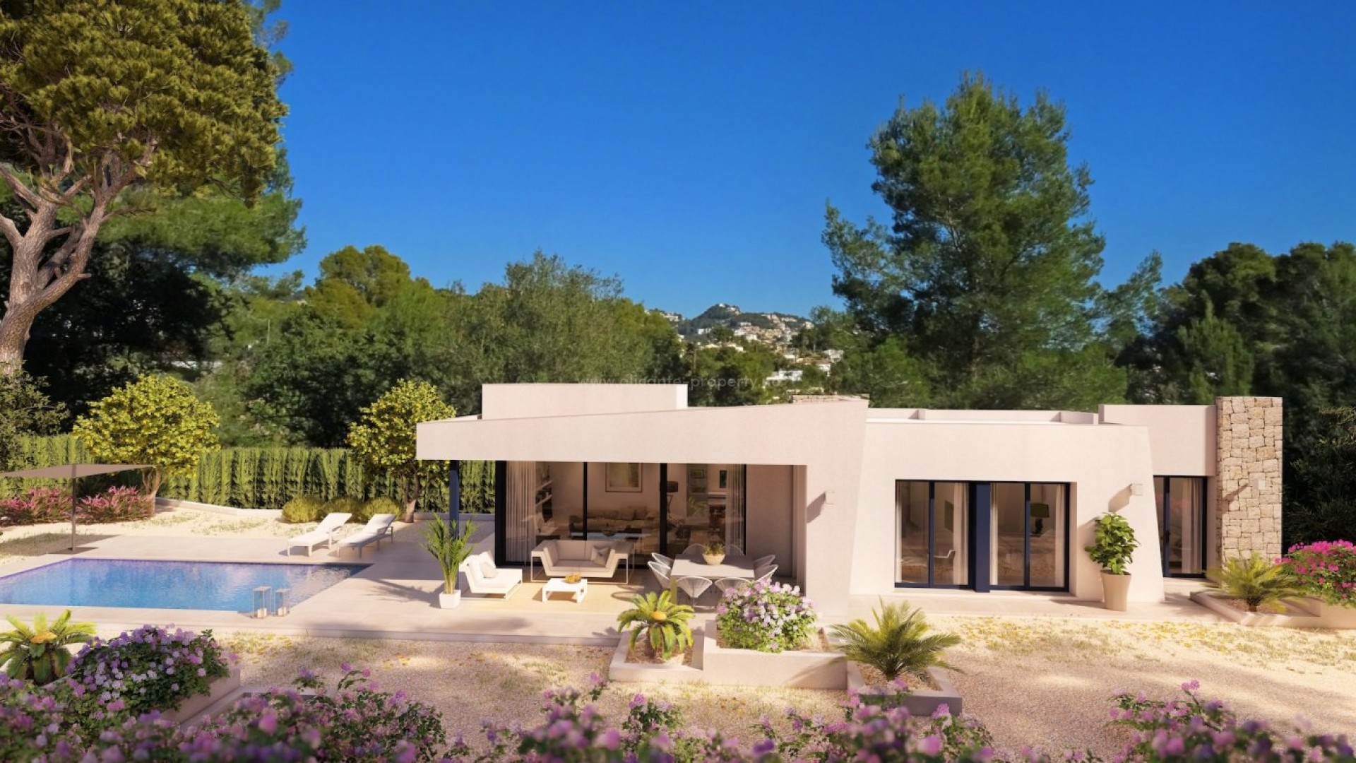Eksklusiv villa/hus i Fanadix, nær Calpe og Moraira, 3 soverom og 2 bad, basseng, terrasse, veranda, grillområde, parkering