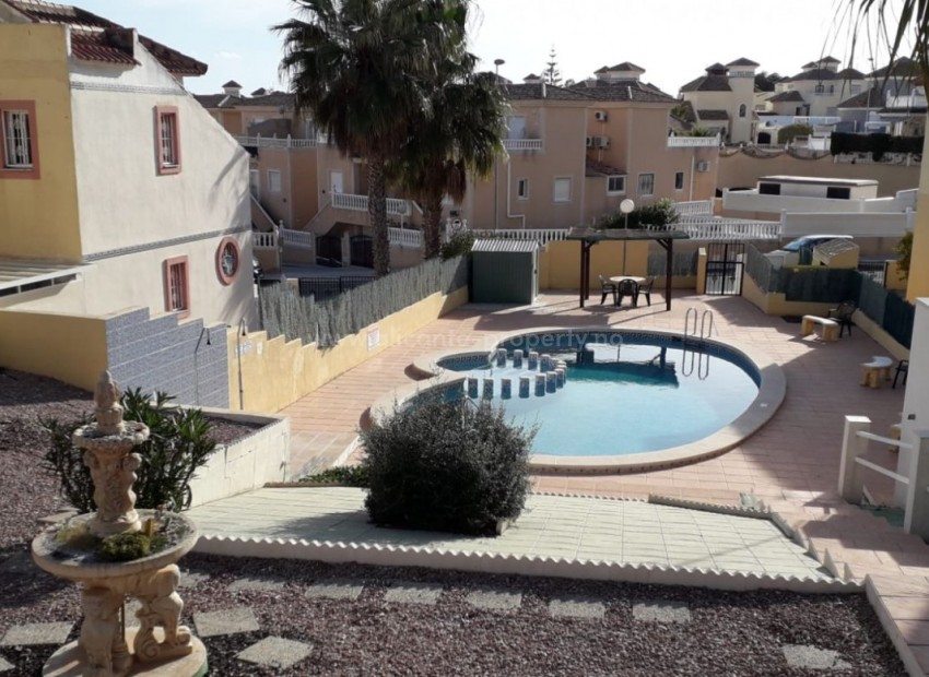 Equity release home/bungalow apartment in Pinar de Campoverde, Spain, 2 bedrooms, 2 bathrooms, patio, community has access to 2 great swimming pools
