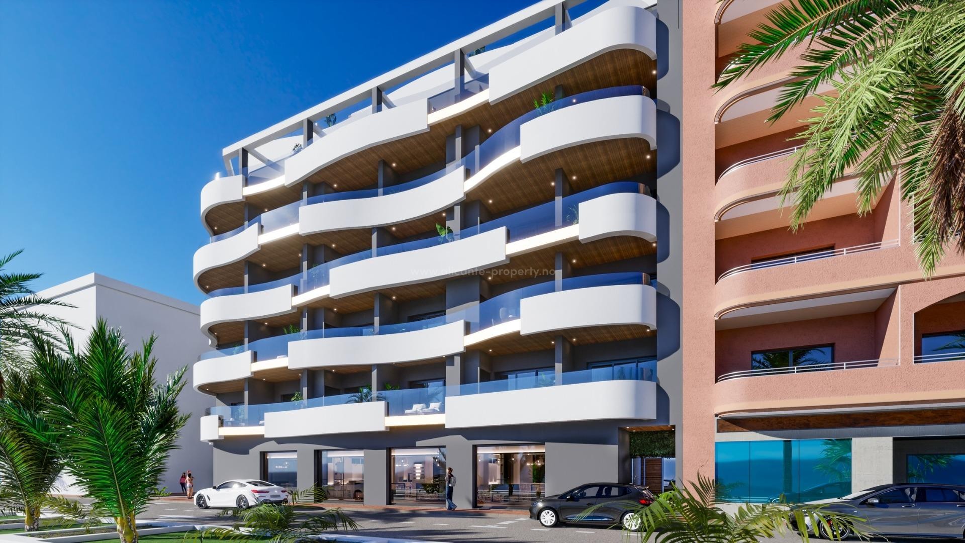 Exclusive apartments and penthouses in Torrevieja with avant-garde design, 2/3 bedrooms, 2 bathrooms. Residential located in the heart of Torrevieja