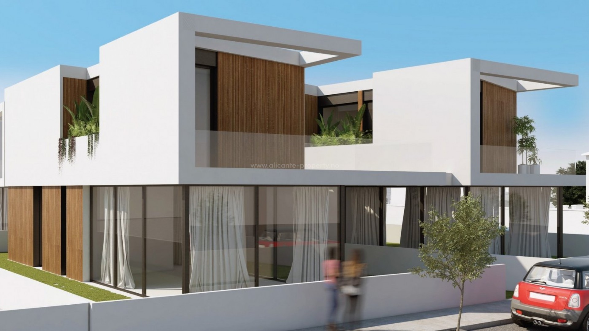 Exclusive houses/villas in Torre de La Horadada, 3 bedrooms, 3 bathrooms, 300 meters from the beach, garden with private pool, solarium and possibility of basement