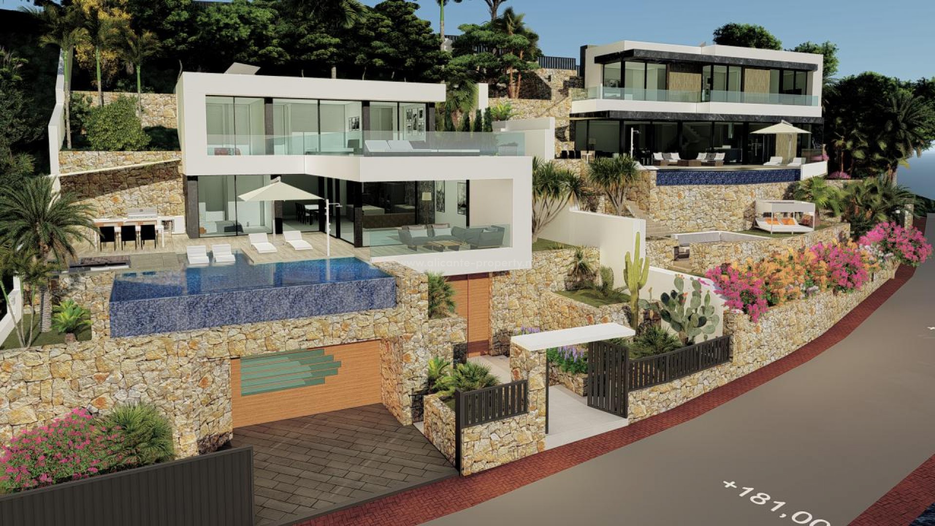 Exclusive luxury villa in Maryvilla, Calpe with spectacular views over the sea and the Penon and Calpe bays. High-tech villa with high-quality materials