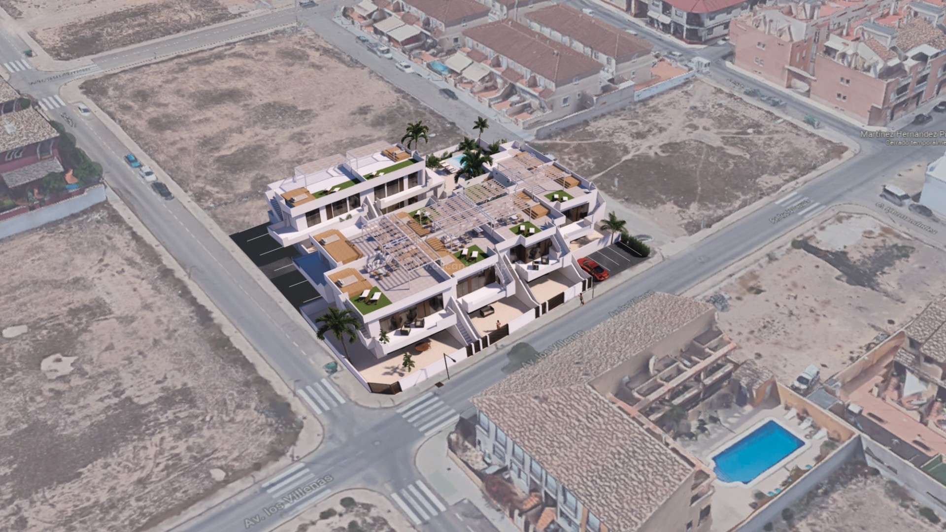 Exclusive residential complex in Pilar de La Horadada, 2/3 bedrooms, 2 bathrooms, large solarium. Great shared pool. Short drive to golf courses