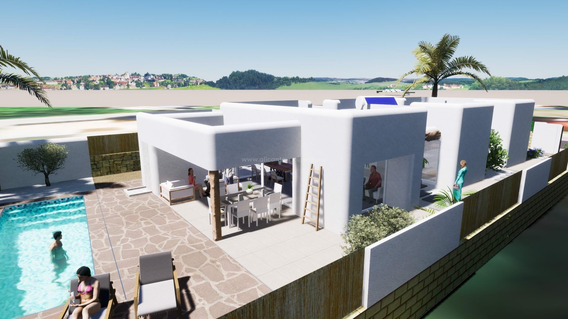 Fantastic new built Ibiza style villas in Alfaz del Pi, 3 bedrooms, 2 bathrooms, nice pool and terrace