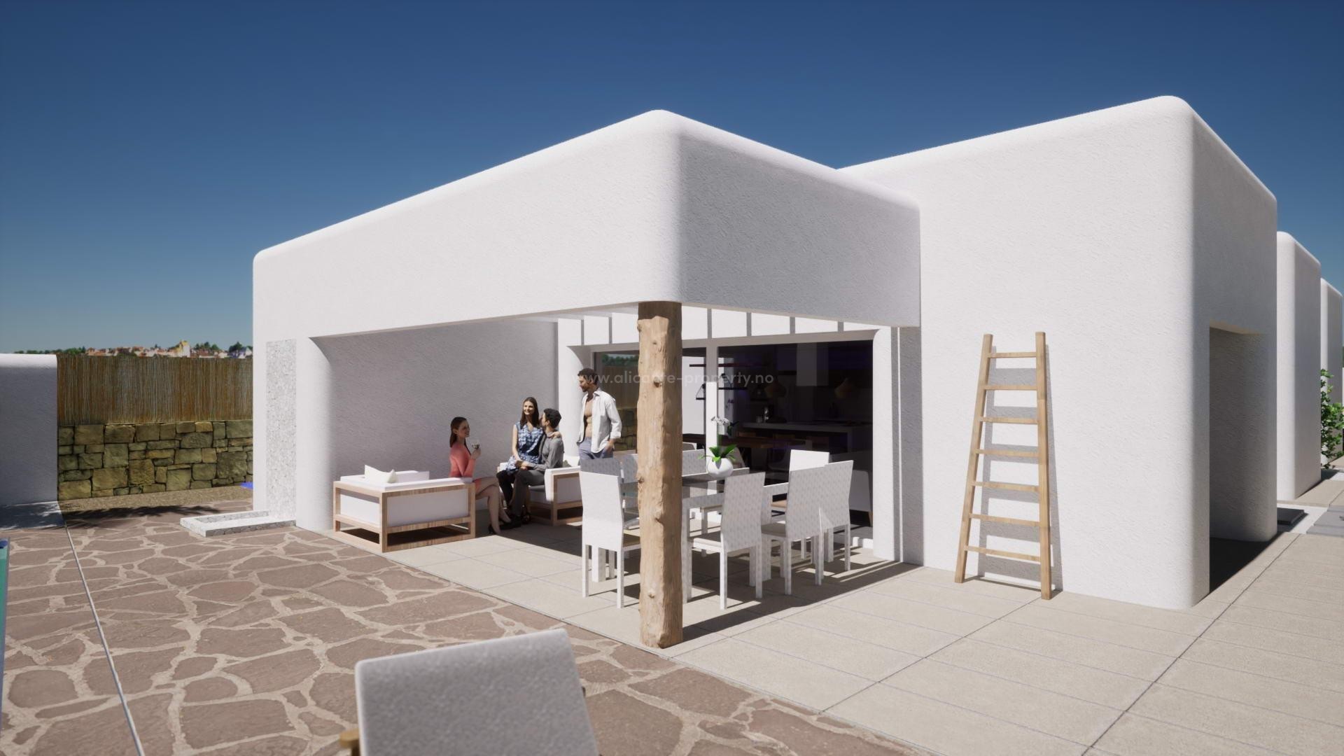 Fantastic new built Ibiza style villas in Alfaz del Pi, 3 bedrooms, 2 bathrooms, nice pool and terrace