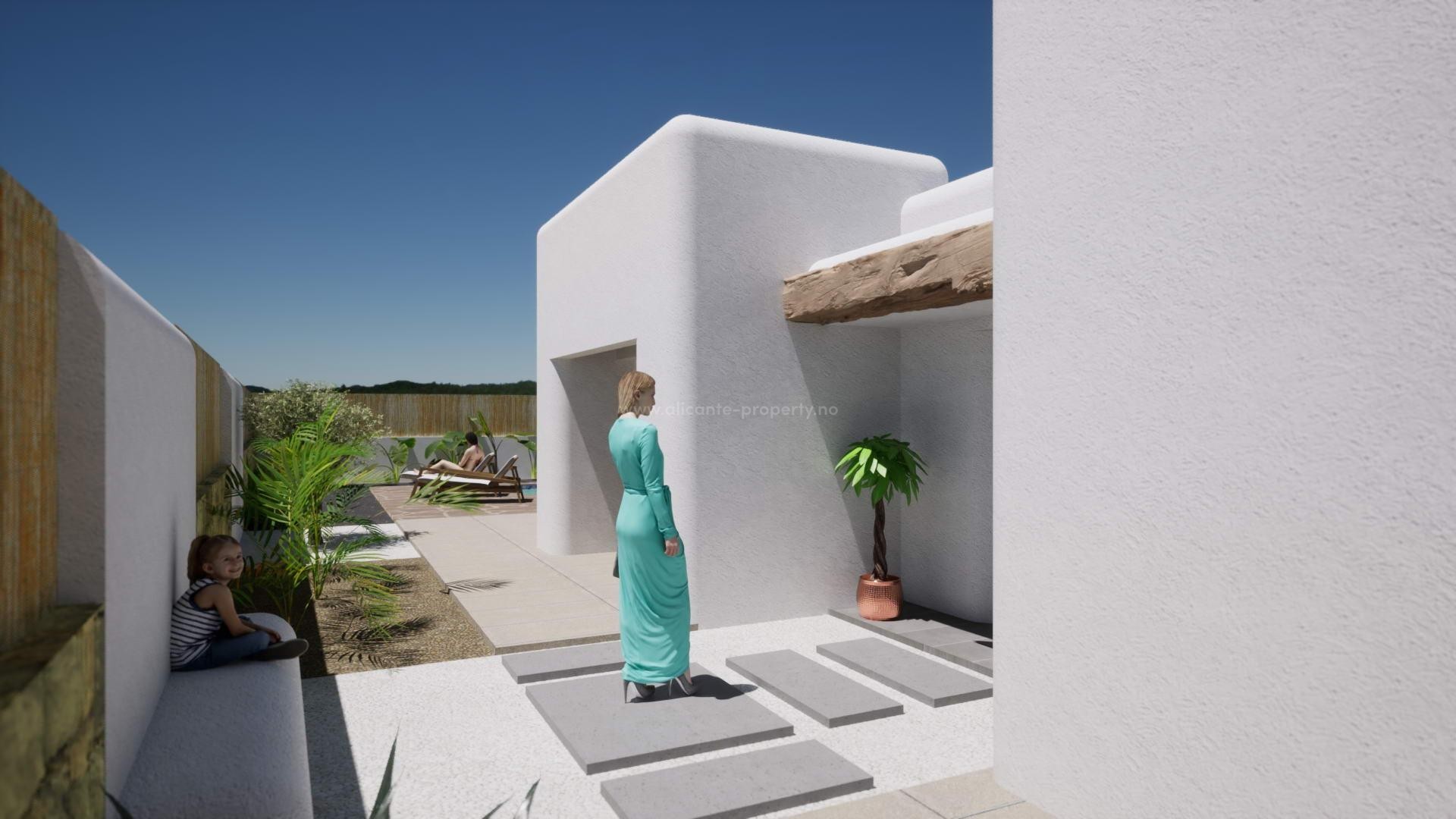 Fantastic new built Ibiza style villas in Alfaz del Pi, 3 bedrooms, 2 bathrooms, nice pool and terrace