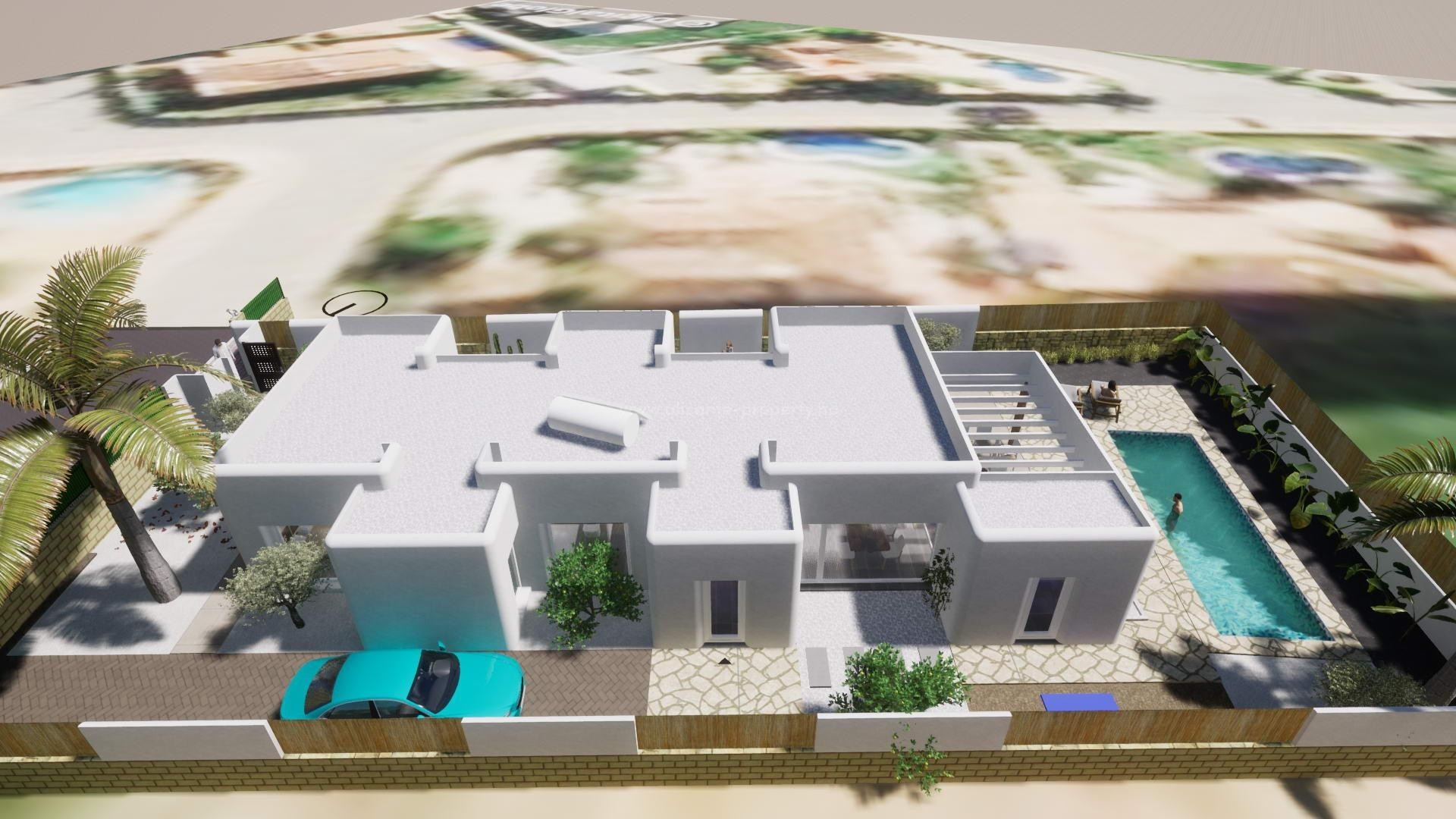 Fantastic new built Ibiza style villas in Alfaz del Pi, 3 bedrooms, 2 bathrooms, nice pool and terrace