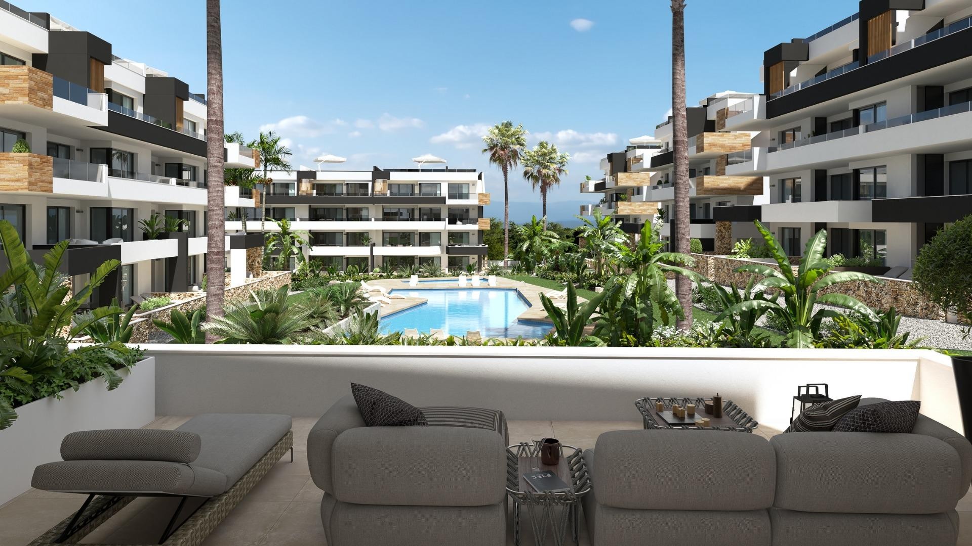 Flats in Los Altos, Orihuela Costa, Alicante Province, 2 bedrooms, 2 bathrooms, large terrace or penthouse with solarium, pool, gym