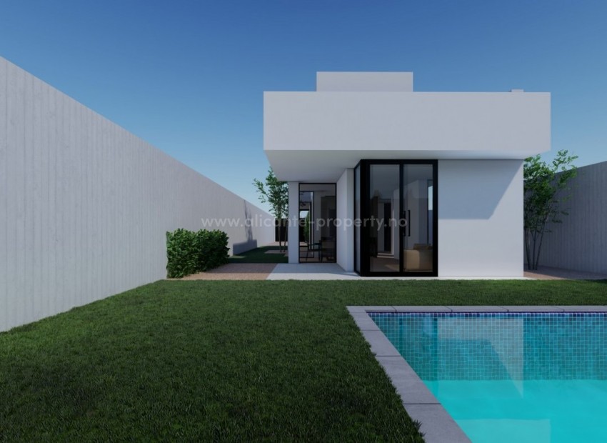 Helt nye hus/villaer i Polop, Alicante, 3 soverom og 2 bad, privat basseng, hage og tomt med egen parkeringsplass