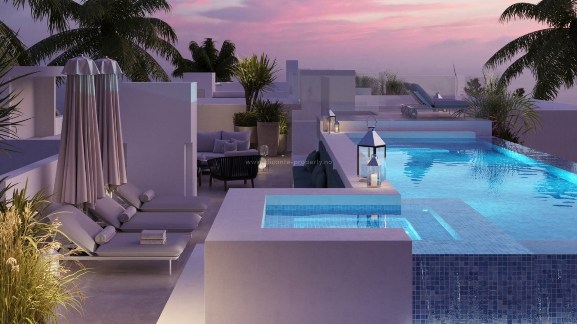 Helt nye luksusleiligheter i Las Colinas Golf, Country Club, 3 soverom, 2 bad, vinrom,leiligheter og toppleiligheter på bakkeplan har private svømmebasseng