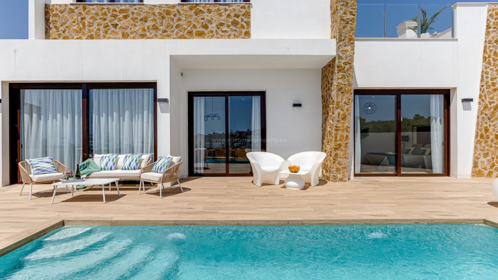 Helt nye villaer i Balcon de Finestrat, 3 soverom, 2 bad, vakker terrasse og privat hage med basseng, 10 min til Benidorm