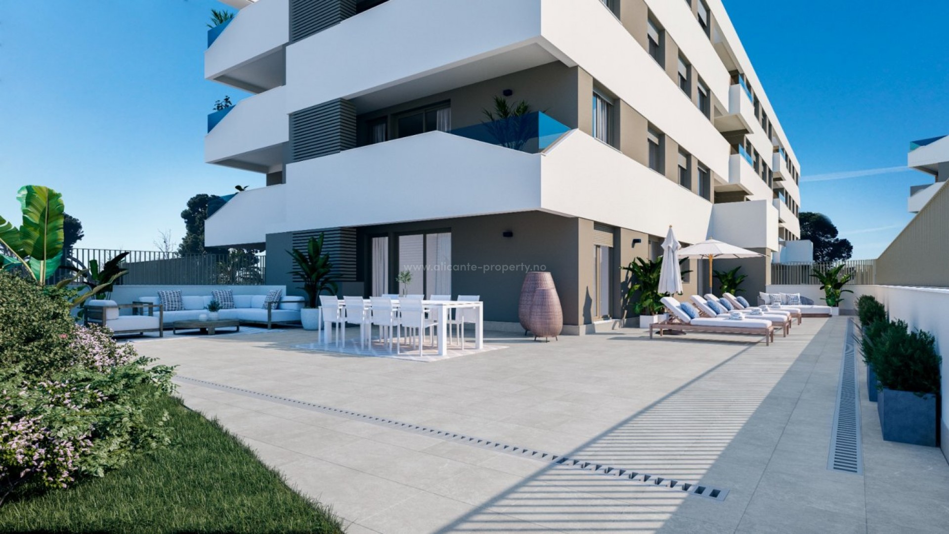 Kjøpe leilighet i San Juan Alicante ? Eksklusive leiligheter med 1/2/3/4 soverom, 2 bad. Fantastiske fellesområder med svømmebasseng, gym og sosial klubb