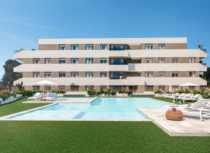 Kjøpe leilighet i San Juan Alicante ? Eksklusive leiligheter med 1/2/3/4 soverom, 2 bad. Fantastiske fellesområder med svømmebasseng og sosial klubb