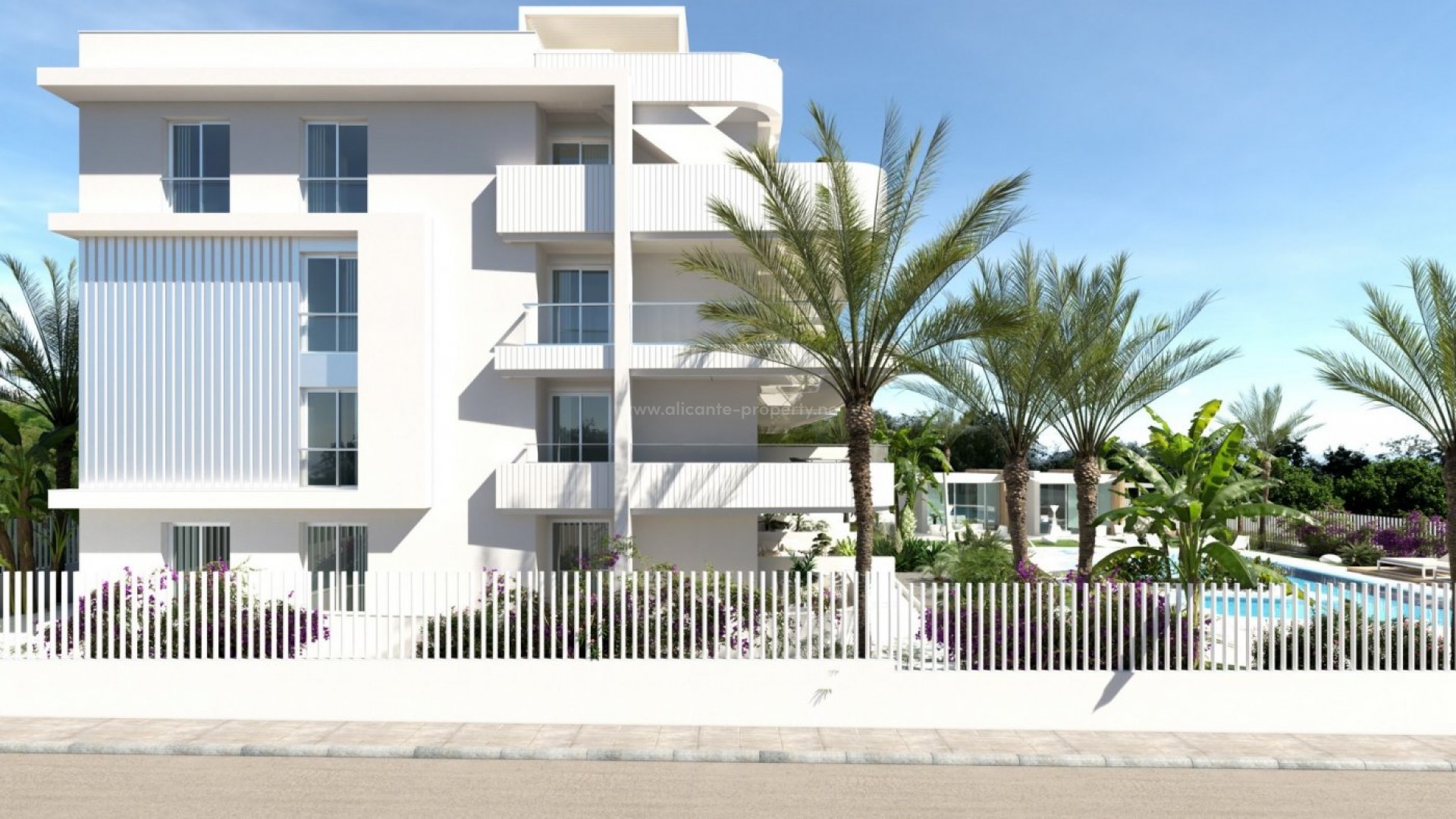 Luksus bolig-kompleks ligger i Lomas de Cabo Roig. Leiligheter med 2/3 soverom, 2 bad. Flotte fellesarealer, hage og lekeområde rundt, stort svømmebasseng
