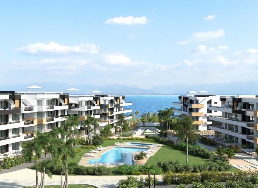 Luksus-leiligheter og toppleiligheter i Playa Flamenca, havutsikt, store terrasser/solarium, felles pool og treningsstudio med badstue