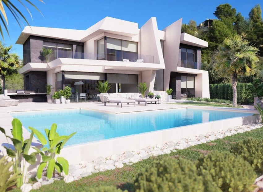 Luksus-villa i Calpe (Alicante) fordelt over to etasjer med 4 soverom og 4 bad, Fra alle rom har denne villaen panoramautsikt over Middelhavet. 