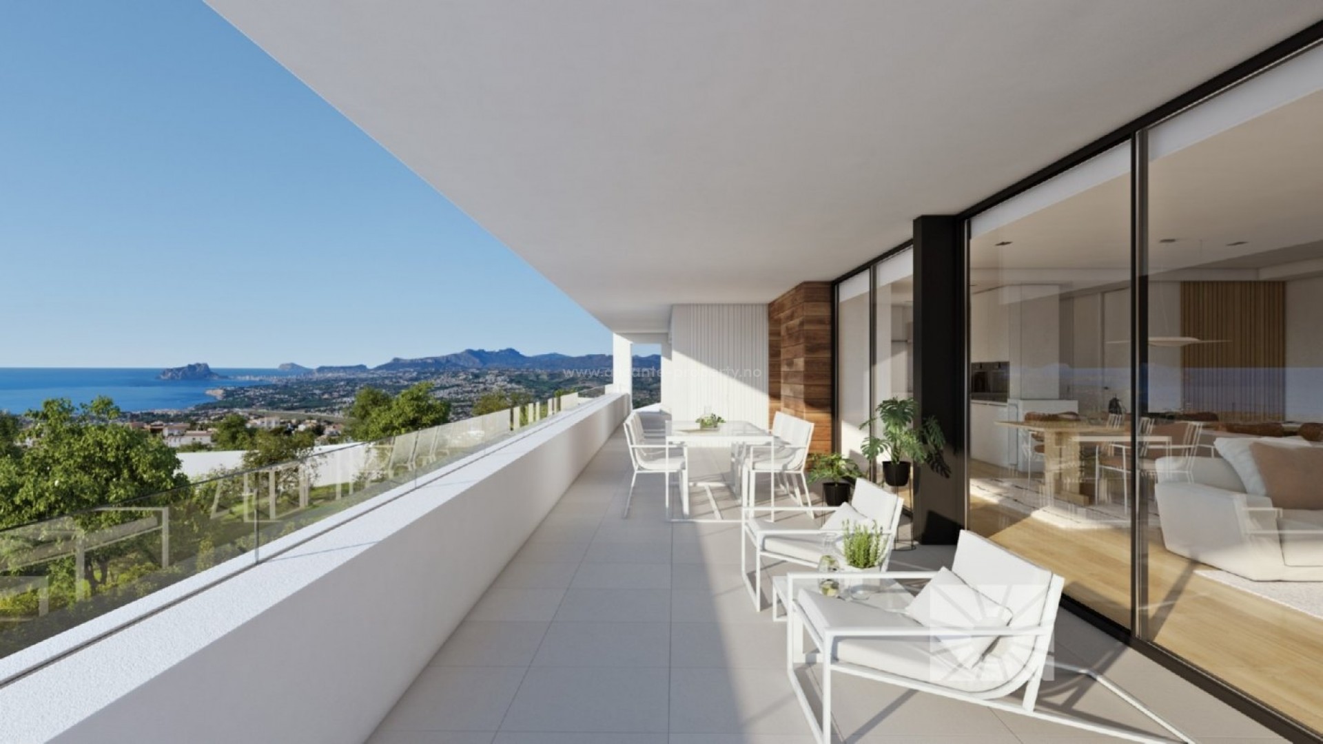 Luksus-villa til salgs i Cumbres del Sol, Benitachell, 3 soverom, 4 bad, terrasse med svømmebasseng og havutsikt, hageområde og dobbel garasje
