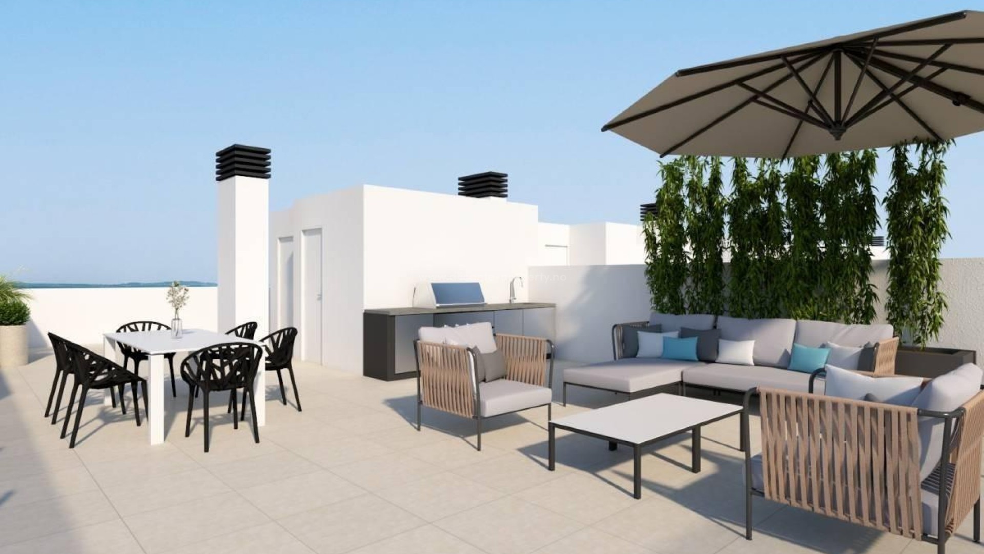 Luxurious modern apartment complex in Santa Pola, Alicante, 2/3 bedrooms, 2 bathrooms, swimming pool (beach entrance) with beds, large terraces,