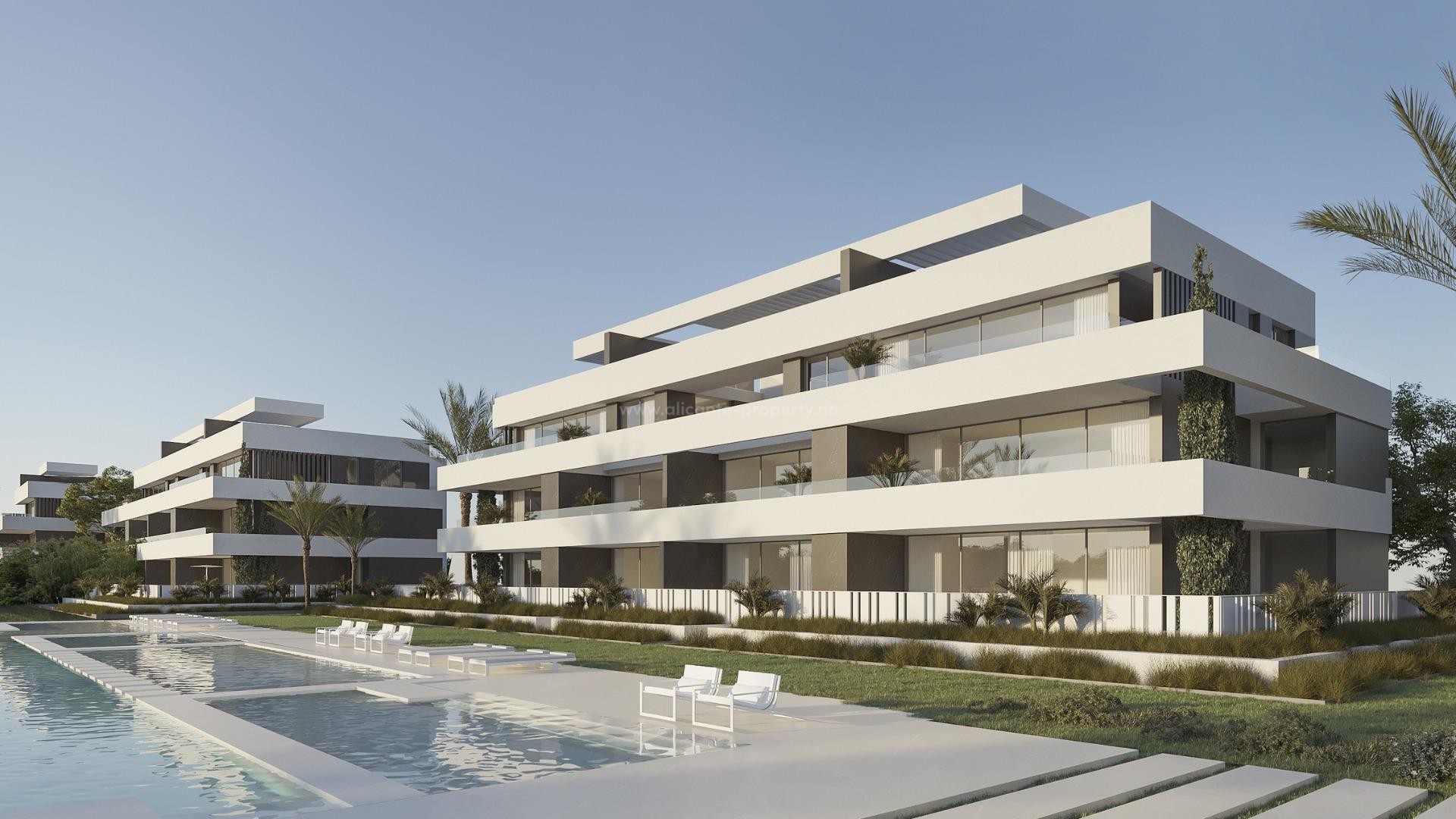 Luxury apartments in La Nucia, 2/3 bedrooms, 2 bathrooms, terraces, shared outdoor pool, spa with heated indoor pool, sauna and hot tub