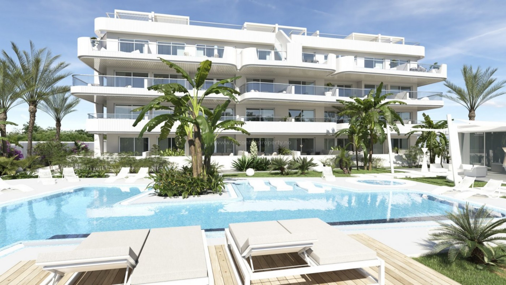 Luxury homes in Lomas de Cabo Roig, apartments and penthouses, 2/3 bedrooms and 2 bathrooms, common areas, garden and play area around, large swimming pool