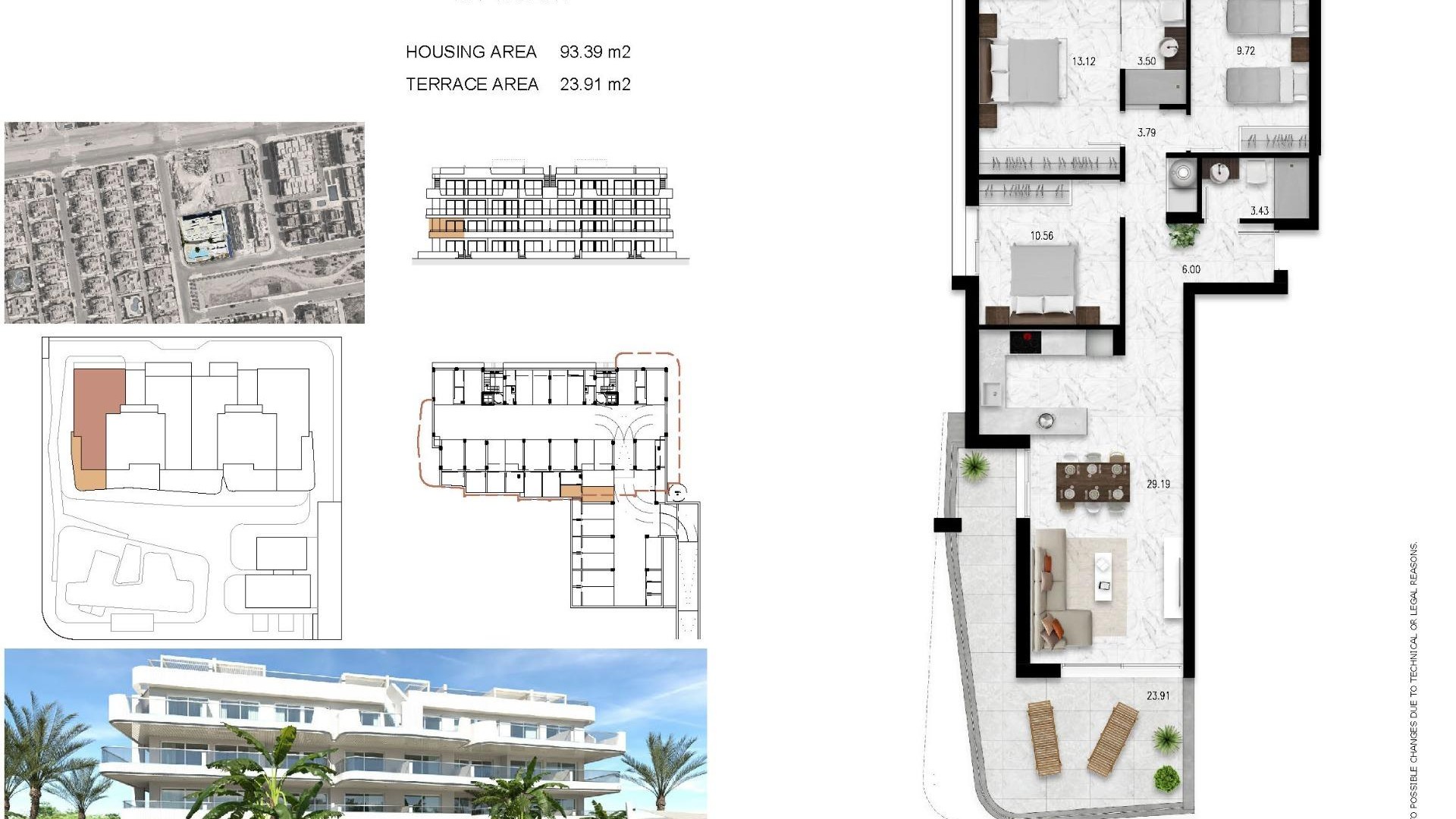 Luxury homes in Lomas de Cabo Roig, apartments and penthouses, 2/3 bedrooms and 2 bathrooms, common areas, garden and play area around, large swimming pool