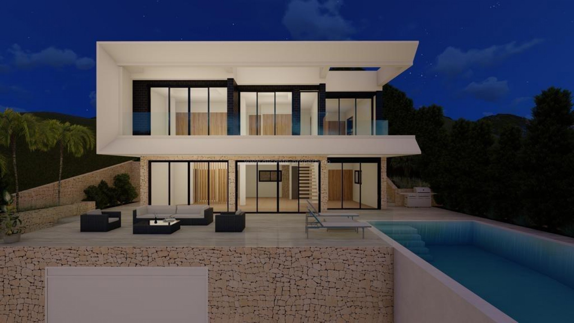 Luxury villa in Altea Hills, 4 bedrooms, 5 bathrooms, living area of 330 m2, infinity pool with salt water system, can be adapted to wishes and needs