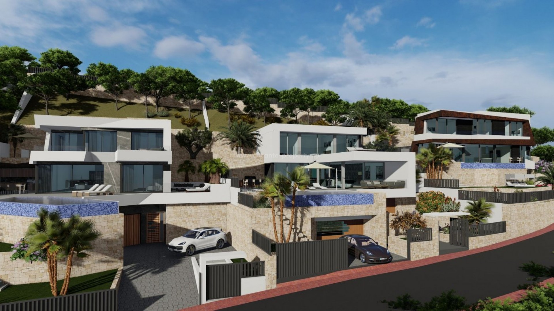 Luxury villa in Calpe with fantastic panoramic views, 4 bedrooms, 5 bathrooms, private garden with, air conditioning, lift, garage, parking, barbecue, veranda, jacuzzi