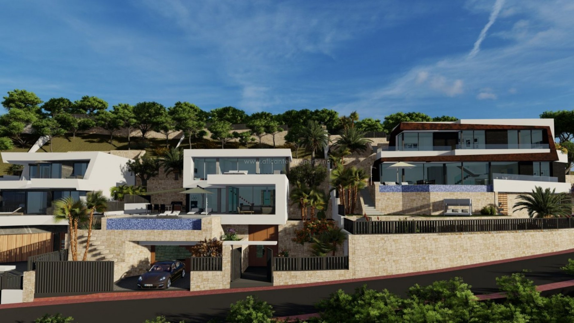 Luxury villa in Calpe with fantastic panoramic views, 4 bedrooms, 5 bathrooms, private garden with, air conditioning, lift, garage, parking, barbecue, veranda, jacuzzi