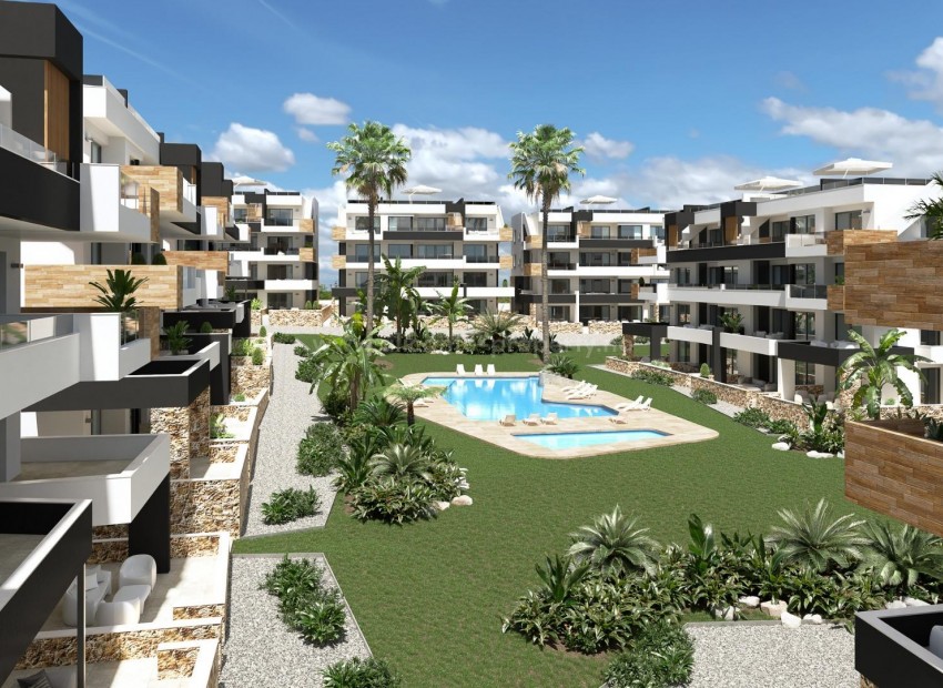 Modern apartments/penthouses in Los Altos, Orihuela Costa, 2 bedrooms, 2 bathrooms, apartments with terrace or solarium. Shared pool and gym