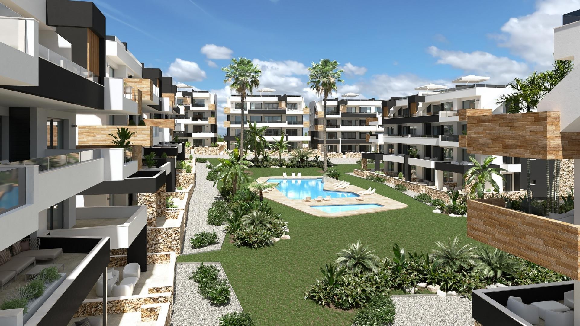 Modern apartments/penthouses in Los Altos, Orihuela Costa, 2 bedrooms, 2 bathrooms, apartments with terrace or solarium. Shared pool and gym
