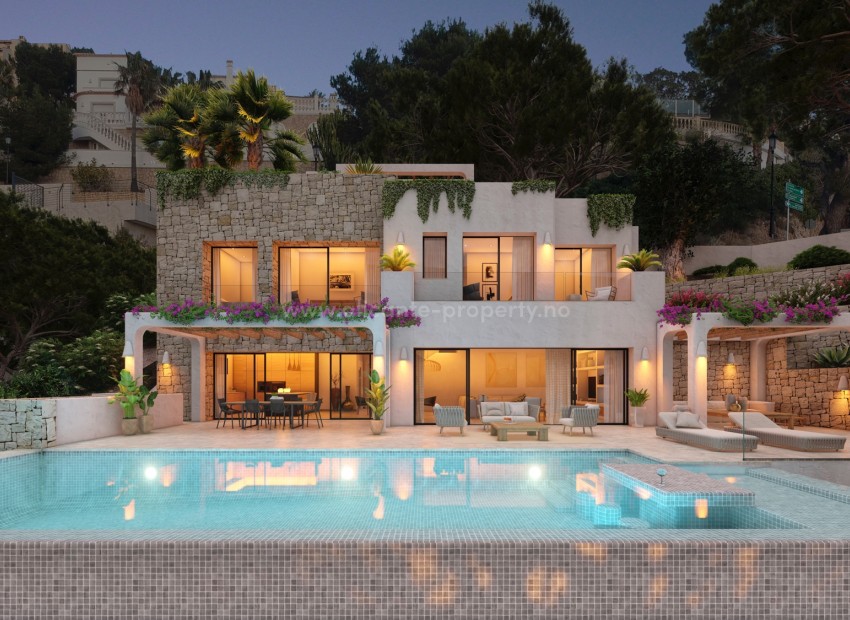 Modern luxury villa with incredible views in Altea Hills with 4 bedrooms and 4 bathrooms, infinity pool and several terraces. Parking for several cars