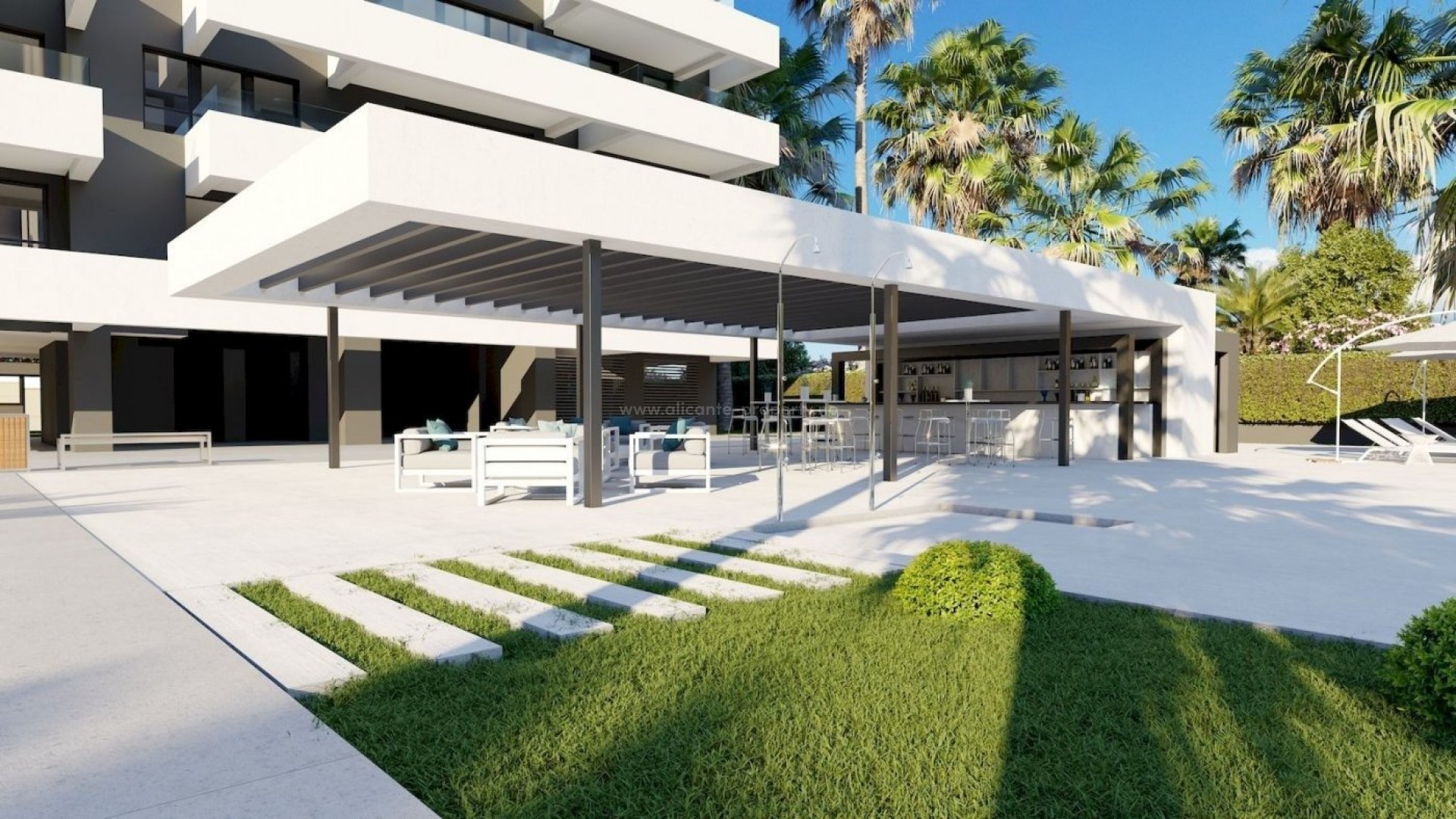 Modern penthouse/penthouse on the Arenal-Bol beach in Calpe, 2/3 bedrooms, large living room with direct access to the terrace and solarium on the roof.