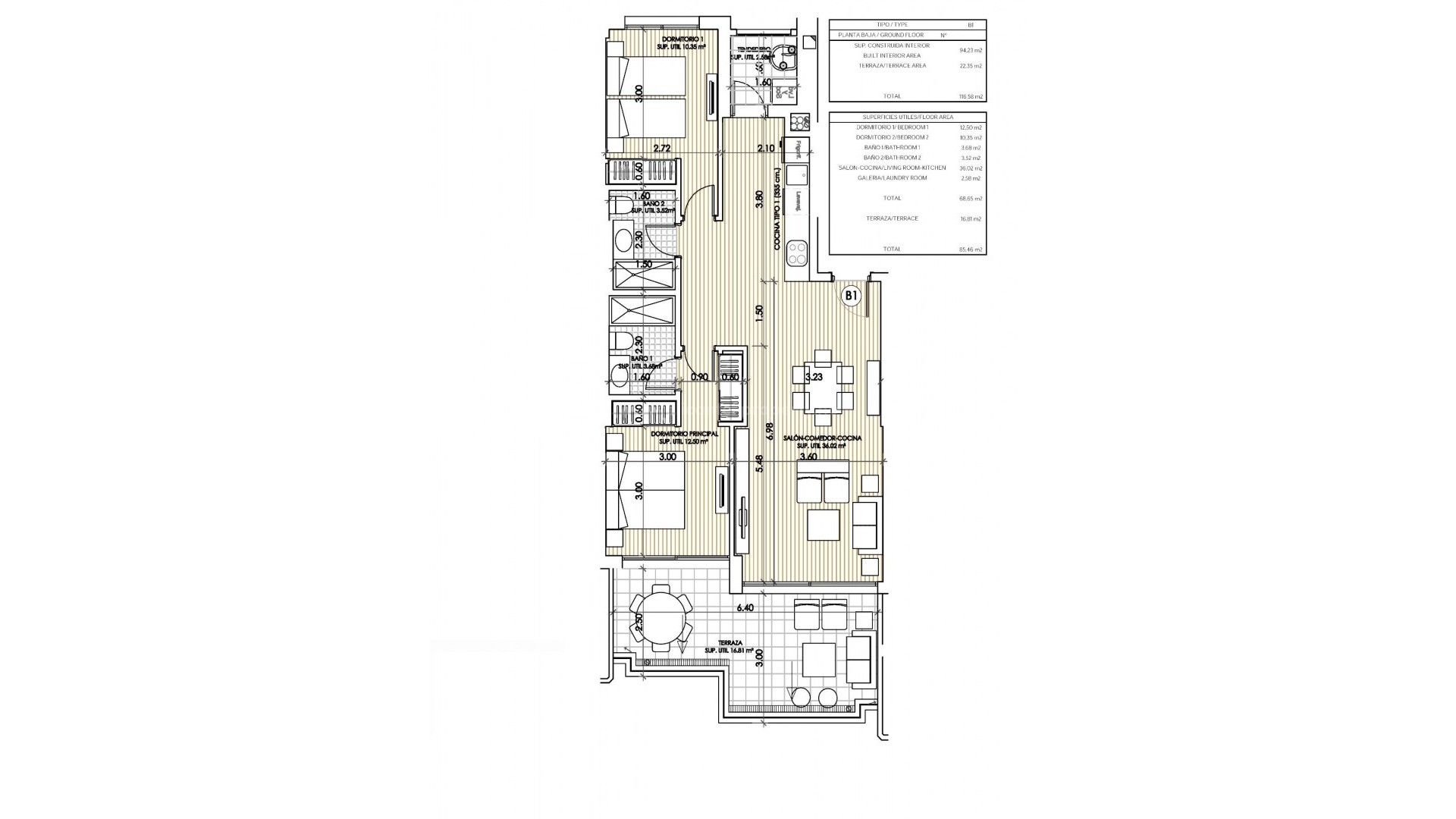 New build apartments and penthouses in Villamartin, different types of flats with cozy terraces or penthouse with sunny roof terrace