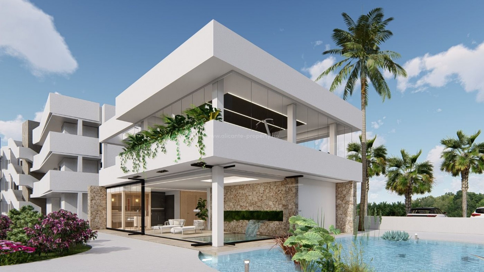 New build residential complex with apartments in El Raso, Guardamar del Segura, 2/3 bedrooms, 2 bathrooms, communal large open spaces, nature and swimming pools