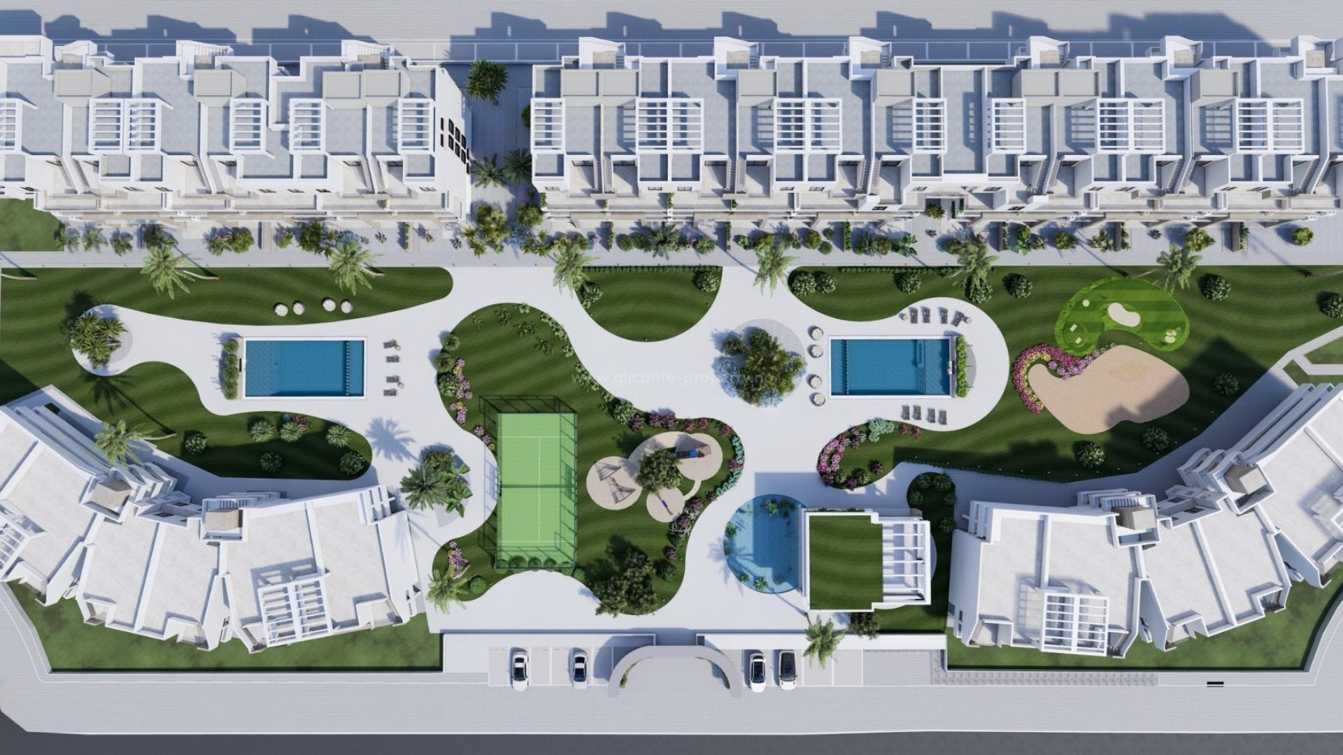 New build residential complex with apartments in El Raso, Guardamar del Segura, 2/3 bedrooms, 2 bathrooms, communal large open spaces, nature and swimming pools