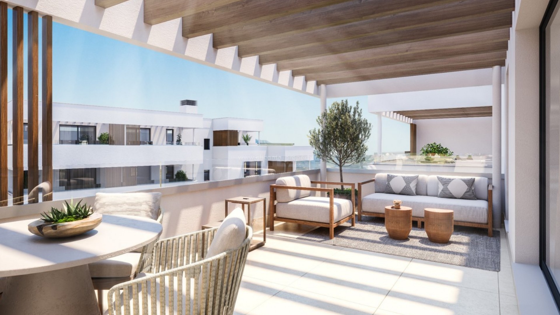 New built apartments in San Juan de Alicante, 2/3 bedrooms, 2 bathrooms, close to beaches, Fantastic communal area with pool, exercise area, clubhouse etc.